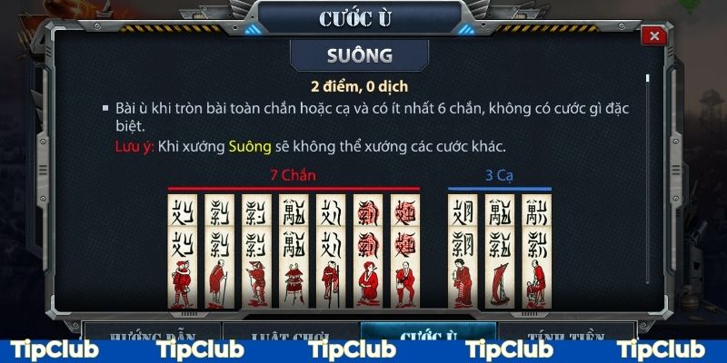 Ù Xuông rất dễ gặp trong cách chơi Chắn